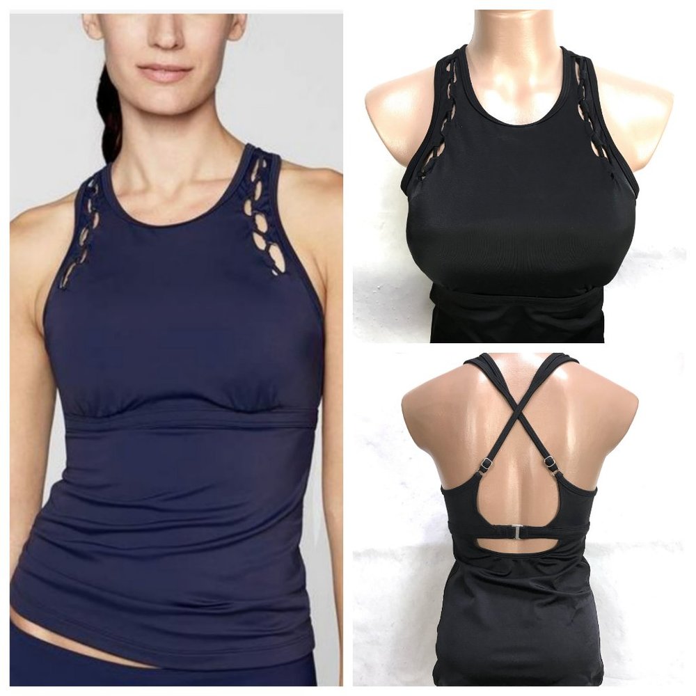 Athleta Bra-Sized High Neck Hardware Loop Tankini - Picture 14 of 15